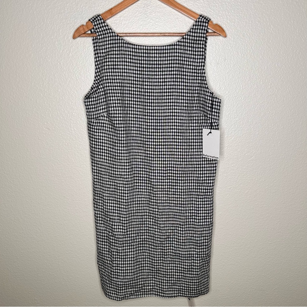 NWT Reformation Rosemond Linen Dress in Remy Check 8